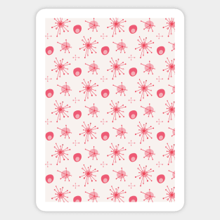 Atomic MCM Starburst Pattern Pink, Red Sticker